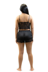 Ariana Lace Cami Top And Satin Shorts Set