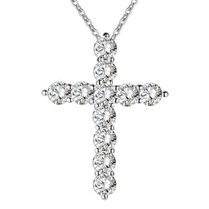 Stephanie silver cross pendant necklace